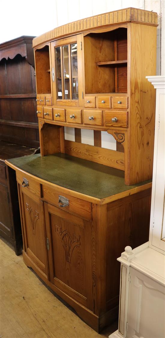 German pine dresser with 12 small drawers